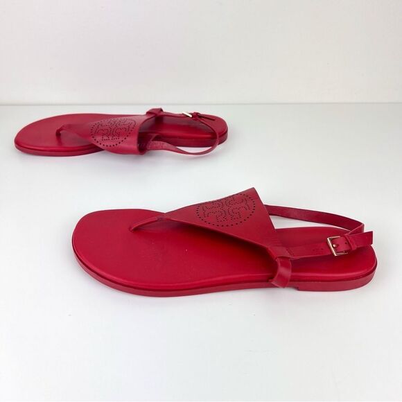 Tory Burch Capri Perf Leather Sandal - Triple red - Picture 4 of 6